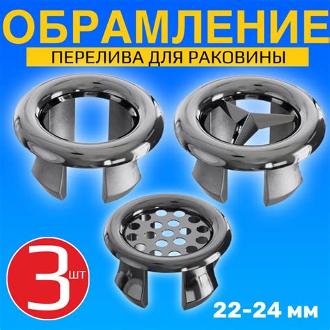 Обрамление перелива для раковины, заглушка для перелива ударопрочная ...