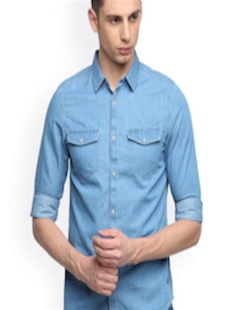 Buy Splash Men Navy Blue Regular Fit Solid Casual Shirt Shirts For