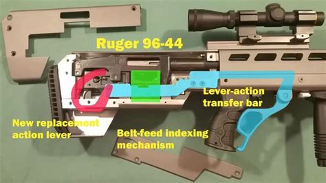 Belt Fed Bullpup Lever Action Rifle Chambered In 44 Magnum