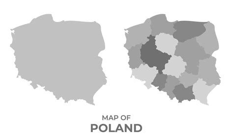 Mapa Vetorial Em Escala De Cinza Da Pol Nia Regi Es E Ilustra O