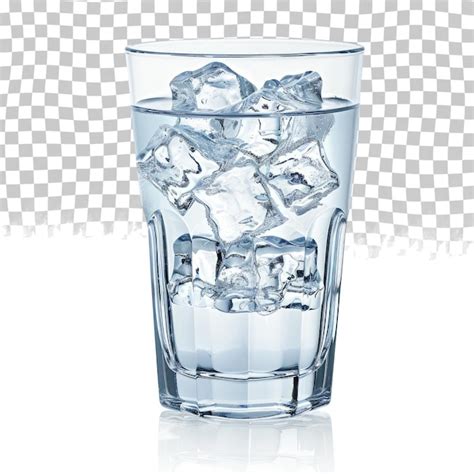 Premium Psd A Glass Of Ice Water With Ice Cubes In It