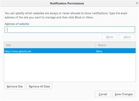 Firefox To Get Global Web Notifications Permission Management Option