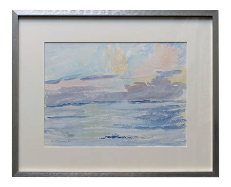 Late 20th Century Abstract Seascape Watercolor Painting Framed Chairish