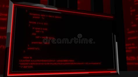 Red Programming Code Beaming And Sparkling Stock Illustration