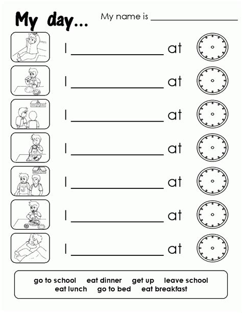 Daily Routines Color Cut And Paste Worksheet Free Esl Printable