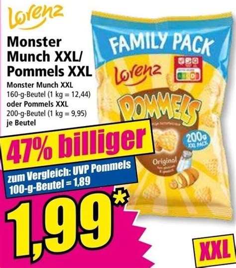 Lorenz Monster Munch XXL Pommels XXL 160 200 G Beutel Angebot Bei Norma