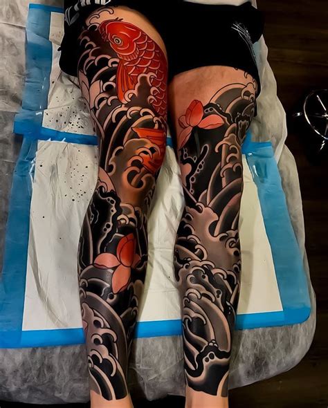 Get Inked Experience The Artistry Of A Full Leg Japanese Tattoo