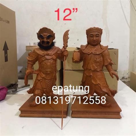 Jual Patung Dewa Pengawal Kwan Kung Guan Yu Kwan Kong Kayu Inch