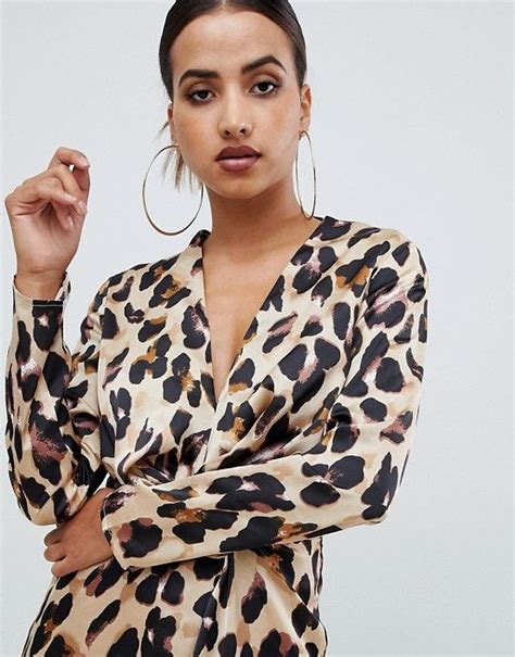 Missguided Twist Wrap Maxi Dress In Leopard Asos Maxi Wrap Dress