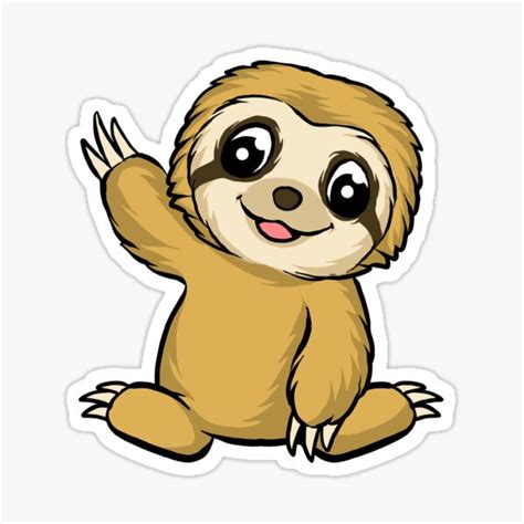 Cute Baby Sloth Sticker For Sale By Andro Designs Redbubble