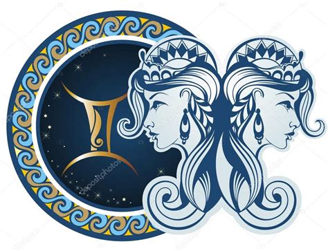Signos Del Zodíaco Géminis — Vector De Stock © Ksyshakiss 85427914