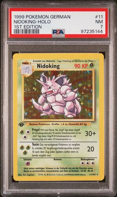 1999 Pokemon German Nidoking Holo Base Set 1st Edition Psa 7 Ebay