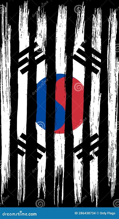 Bandeira Da Coreia Do Sul Tinta De Pincel Texturizada Isolada Em