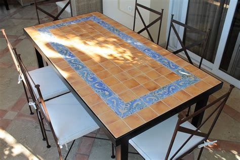 Outdoor Dining Table Mosaic Table Hiedra Tile Design Rectangular