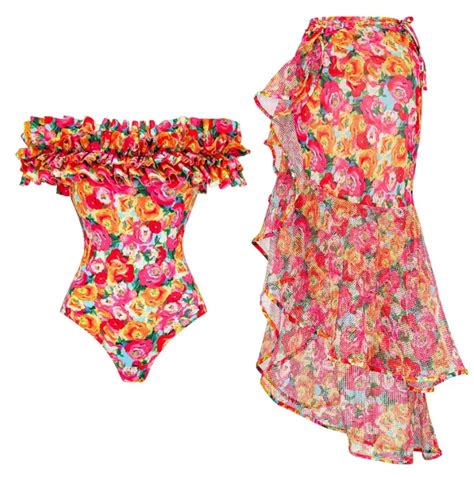 Ba Ador De Una Pieza Con Estampado Floral Para Mujer Conjunto De Bikini De Realce Adelgazante
