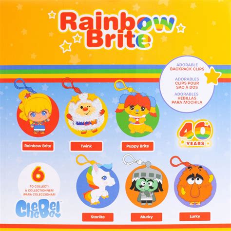 Rainbow Brite 2 1 2 Inch CheeBee Key Chain Blind Bag Random 6 Pack