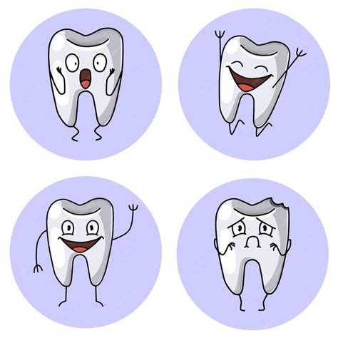 premium vector vector illustration  set  cute cartoon teeth
