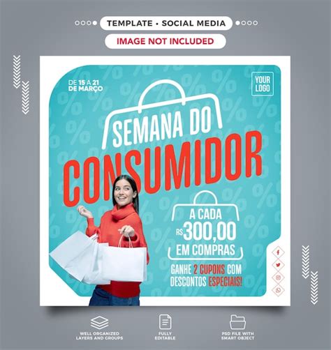 Postar Feed De Mídia Social Semana Do Consumidor Com Descontos