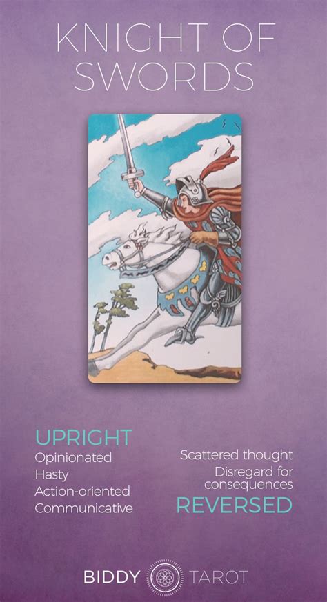 Knight Of Swords Tarot Card Meanings Biddy Tarot Biddy Tarot