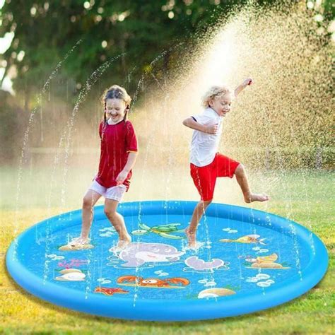 170cm Tapis De Jet D Eau Gonflable Tapis De Jeux Aquatique Pour Enfant