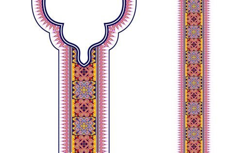 Geometric Ethnic Neckline Embroidery Pattern Design Aztec Fabric