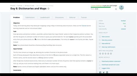 Hackerrank 30 Days Of Code Java 8 Solution Day 8 Dictionaries And