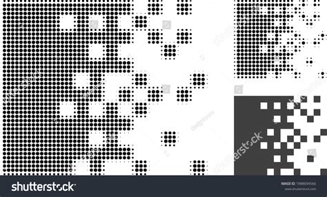 Dissolving Pixels Halftone Dotted Icon Halftone Stock Vector Royalty