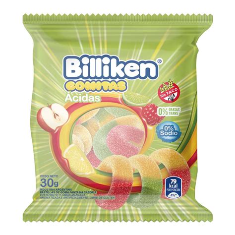 Billiken Gomitas Cidas Sabor Tutti Frutti Lim N Y Manzana Desde