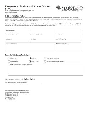 Fillable Online H1B Termination Notice Fax Email Print PdfFiller