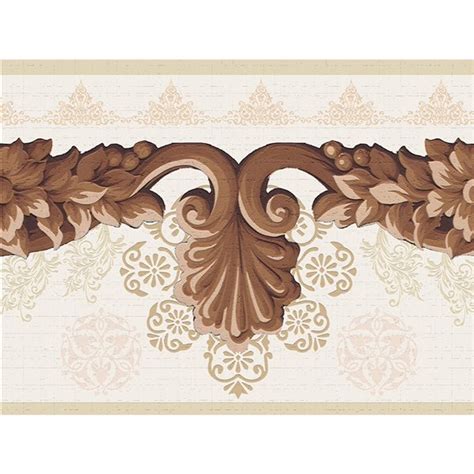 Dundee Deco 7 In Dark Brown Beige Self Adhesive Wallpaper Border Rona