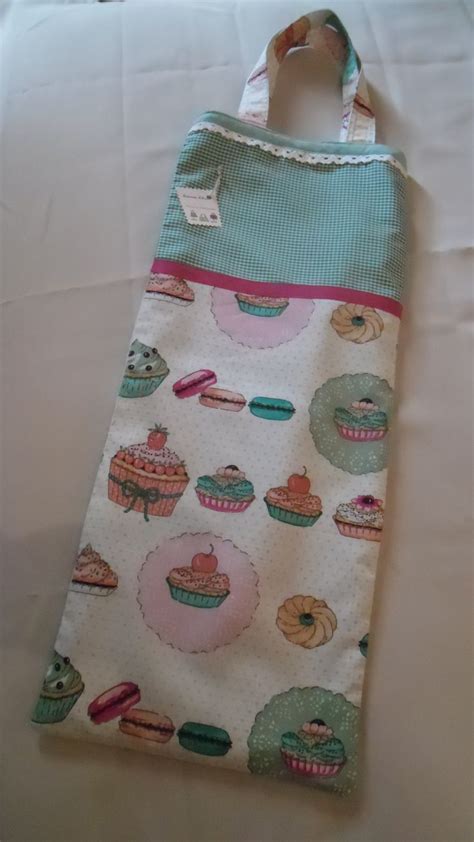 Bolsa Para El Pan Estampado De Cupcakes Y Vichy Verde Bolsa Para