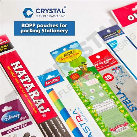 Printed Matte Bopp Pouches For Packing Stationery Zipper Slider At