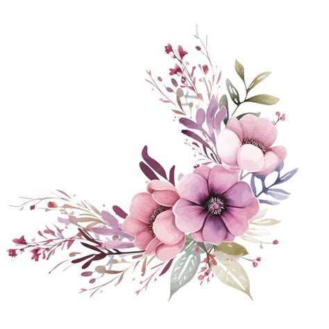 Premium Vector | Watercolor Floral Border Clipart