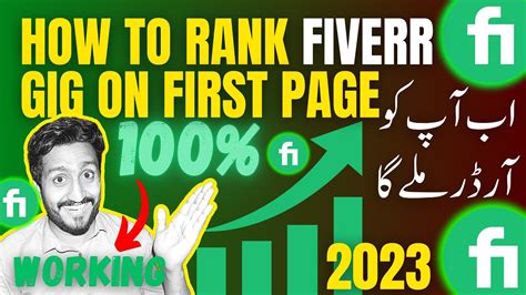 How To Rank Fiverr Gig On First Page Fiverr Gig Ranking