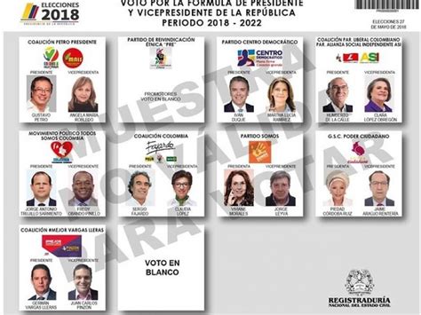 Así Quedó La Tarjeta Electoral Para La Primera Vuelta Presidencial El