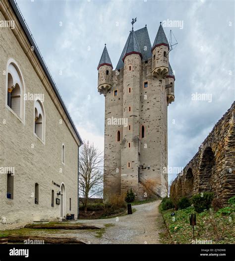 Germany Nassau The Ruins Of Nassau Castle Are Located 120 Meters Above The Lahn River On The