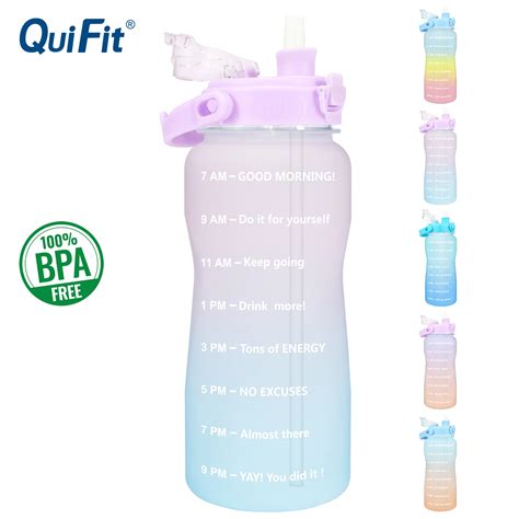 Quifit Gallon Water Bottle With Straw Litre Large Capacity