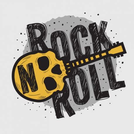 Sticker Rock N Roll Guitare Sticker A Moi Etiquette Autocollant