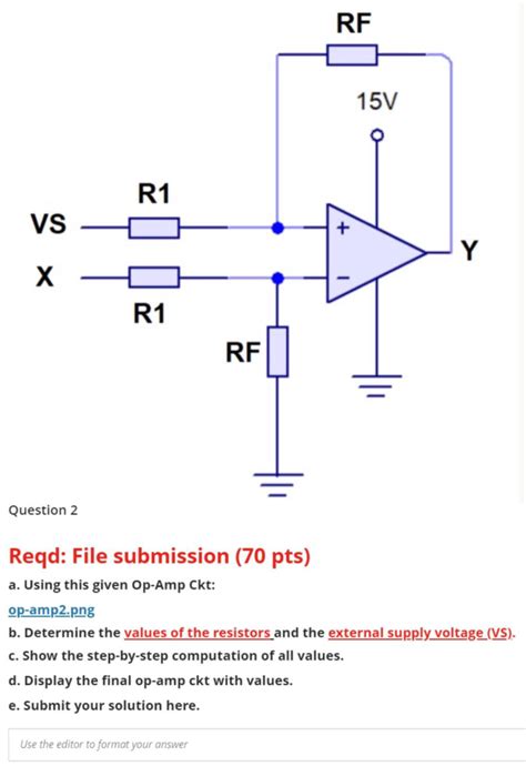 Solved RF 15V R1 VS i Y Х R1 RF Question 2 Reqd File Chegg