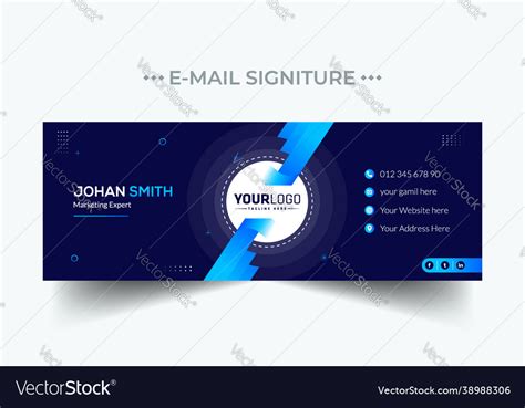 Modern Email Signature Template Or Email Footer Vector Image