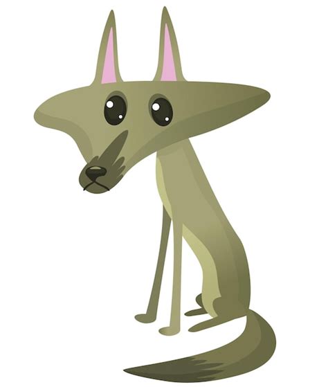 Premium Vector Cute Cartoon Wolf Character Wild Forest Animal