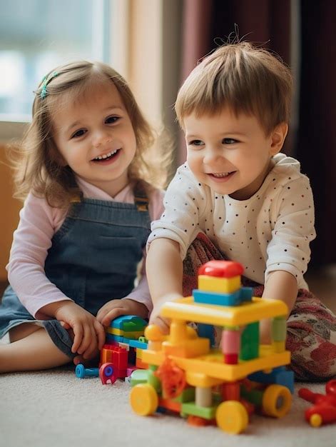uma crianca  uma menina brincando  blocos  chao foto premium