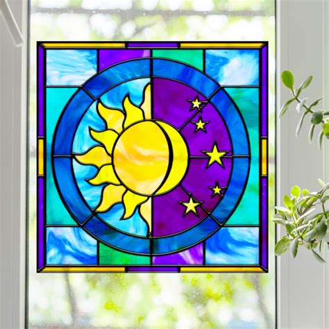 Amazon Square Sun And Moon Stained Glass Stained Glass Window Film