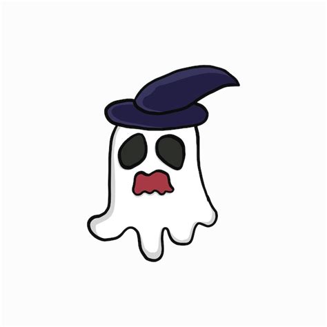 Premium Vector Cute White Ghost Cartoon Vector