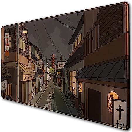 Amazon Tokyo Street Desk Mat Kawaii Japanese Anime Mouse Pad Red