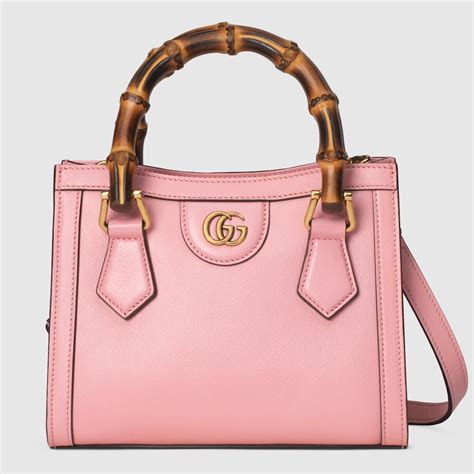 Gucci Diana Mini Tote Bag In Pastel Pink Leather GUCCI US