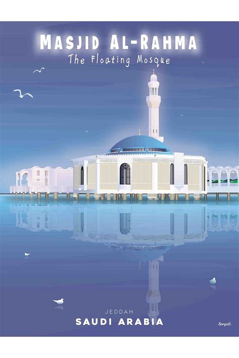 Masjid Al Rahma The Floating Mosque Poster Of Saudi Arabia Mosque