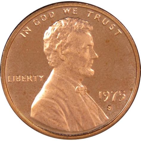 1975 S Lincoln Memorial Cent Choice Proof Penny 1c Coin Collectible