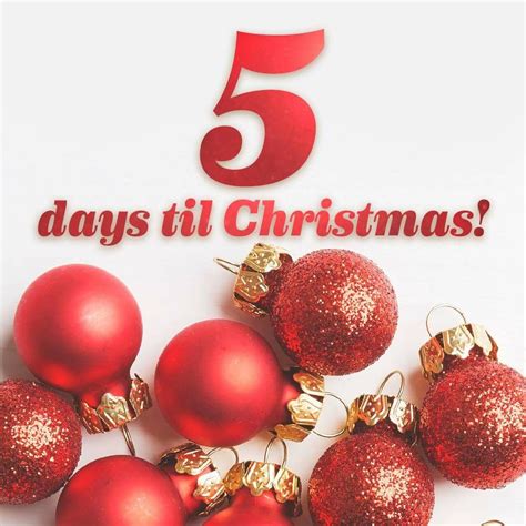 Five Days Till Christmas Days Till Christmas Christmas Printables