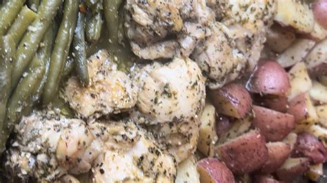 Baked Chicken Red Potatoes And Green Beans Youtube